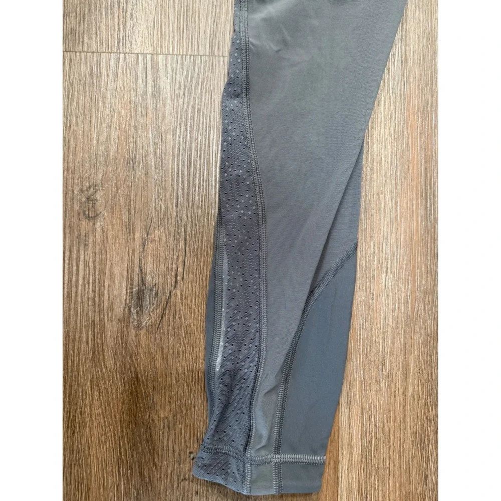 Lululemon Gray Mesh Panels High Rise Workout‎ Leggings Yoga Pants Womens Size 4